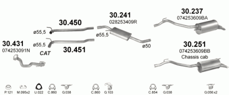 Глушитель Volkswagen Transporter T4 (1990-2003) 30241