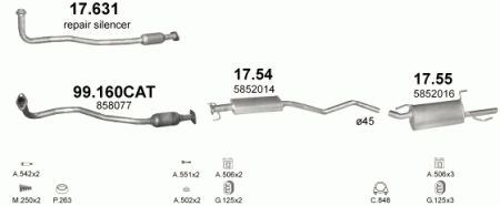 Глушитель Opel Vectra B (1995-2002) 1755