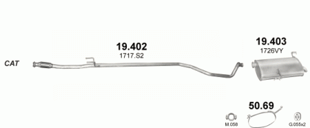 Глушитель Peugeot 206 (1998-2009) 19402