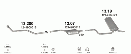 Глушитель Mercedes E W124 (1984-1995) 1319