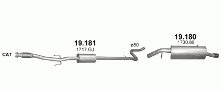 Глушитель Peugeot 207 (2006-2013) 19180