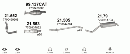 Глушитель Renault Scenic (1996-2003) 2179