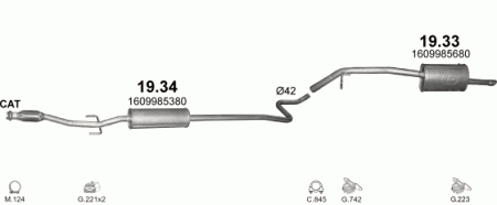 Глушитель Peugeot 301 (2012-) 1934