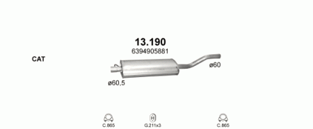 Глушитель Mercedes Vito W639 (2003-2014) 13190