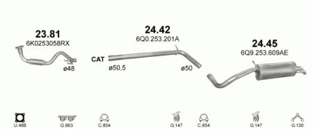 Глушитель Seat Cordoba (2003-2009) 2442