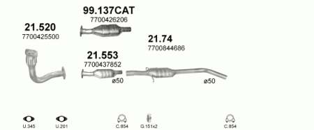 Глушитель Renault Scenic (1996-2003) 21520