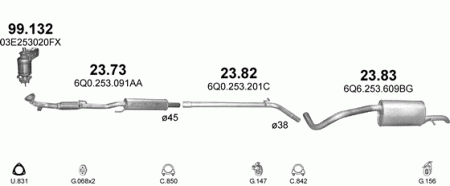 Глушитель Seat Ibiza (2001-2008) 2373