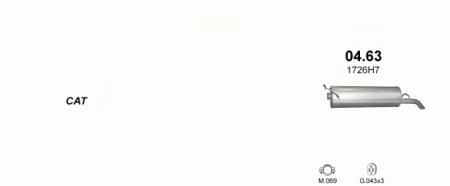 Глушитель Citroen Xantia X2 (1998-2001) 463