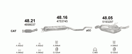 Глушитель Saab 9-5 (1997-2010) 4816