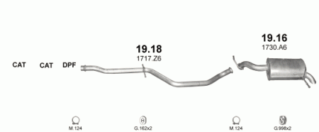 Глушитель Peugeot 407 (2004-2011) 1918
