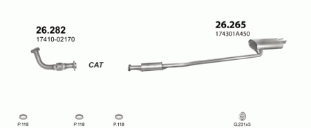 Глушитель Toyota Carina E (1992-1998) 26282
