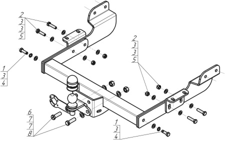 Прицепное устройство (фаркоп) Ford Transit (2013-2023) 90709FE