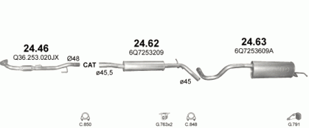 Глушитель Skoda Roomster 5J (2006-2015) 2462