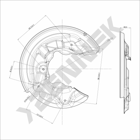 Кожух защитный тормозного диска Seat Altea (2004-2015) DCD0271