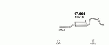 Глушитель Opel Agila (2000-2007) 17604