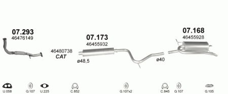 Глушитель Fiat Palio (1996-2004) 7173