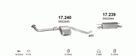 Глушитель Opel Omega B (1994-2004) 17239