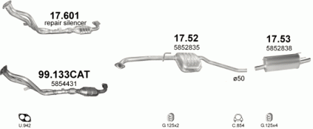 Глушитель Opel Omega B (1994-2004) 1753