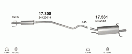 Глушитель Opel Astra G (1998-2004) 17581