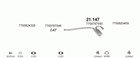Глушитель Renault 19 (1992-2000) 21147