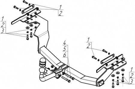 Прицепное устройство (фаркоп) Nissan X-Trail T31 (2007-2014) 91402A
