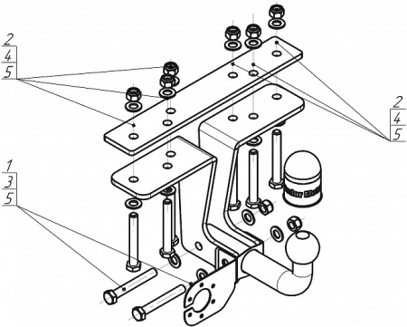 Прицепное устройство (фаркоп) Nissan Pathfinder R51 (2004-2014) 91407A