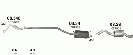 Глушитель Ford Transit Connect (2002-2012) 834