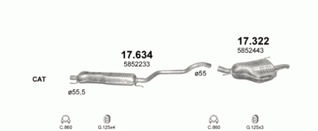 Глушитель Opel Zafira A (1999-2005) 17322
