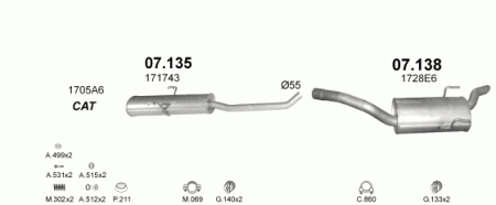 Глушитель Citroen Evasion (1994-2002) 7138