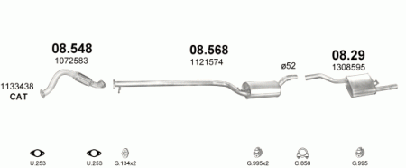 Глушитель Ford Focus (1998-2005) 829