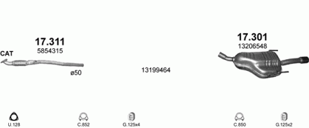 Глушитель Opel Astra H (2004-2010) 17301