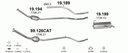 Глушитель Peugeot 206 (1998-2009) 19194