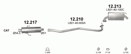 Глушитель Mazda 6 (2002-2007) 12210