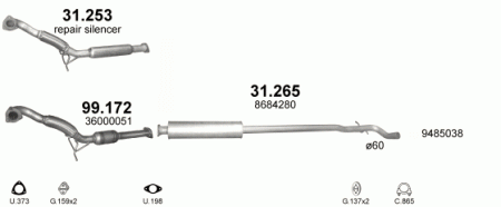 Глушитель Volvo V70 (2000-2008) 31253