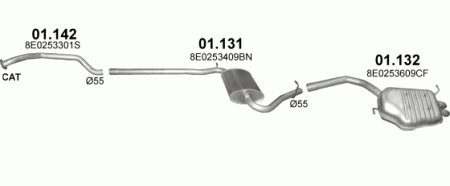 Глушитель Audi A4 B6 (2000-2005) 1131