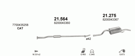Глушитель Renault Symbol (1999-2008) 21564