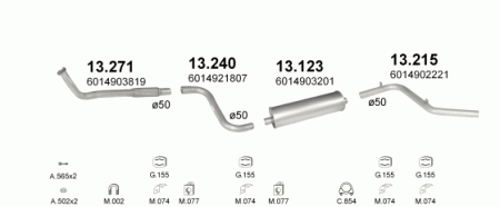 Глушитель Mercedes 207-410 (1977-1996) 13240