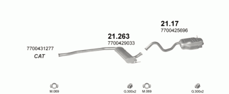 Глушитель Renault Laguna (1993-2000) 21263