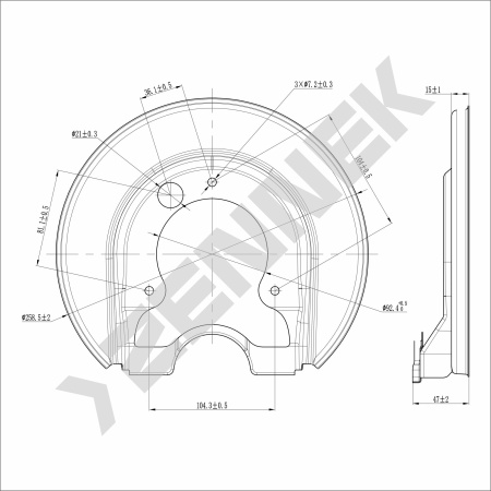 Кожух защитный тормозного диска Volkswagen Golf (1997-2004) DCD0126