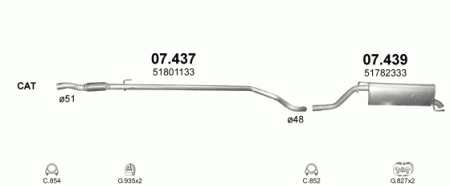 Глушитель Fiat Grande Punto (2005-2018) 7437