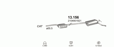 Глушитель Mercedes E W210 (1995-2002) 13156