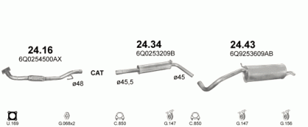 Глушитель Skoda Fabia (1999-2007) 2443