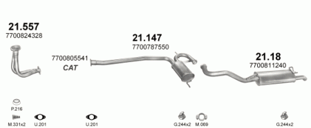 Глушитель Renault 19 (1992-2000) 21147