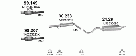 Глушитель Seat Toledo (1998-2004) 2426
