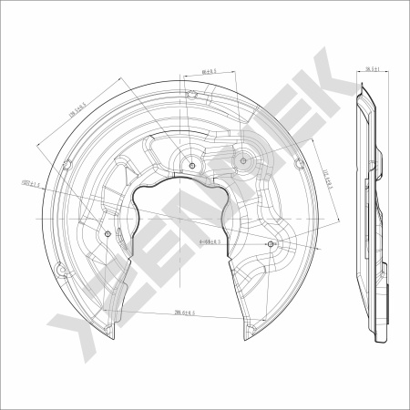 Кожух защитный тормозного диска Volkswagen Tiguan (2007-2016) DCD0135