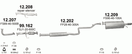 Глушитель Mazda 626 GF (1997-2002) 12209