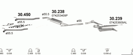 Глушитель Volkswagen Transporter T4 (1990-2003) 30238