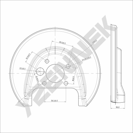 Кожух защитный тормозного диска Seat Leon (1999-2006) DCD0129