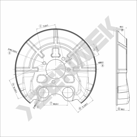 Кожух защитный тормозного диска Saab 9-3 (2002-2014) DCD0230