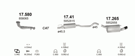 Глушитель Opel Tigra (1994-2000) 17265
